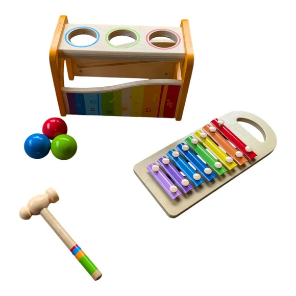 Hape Pound & Tap Bench with Slide Out Xylophone - Picture 1 of 14